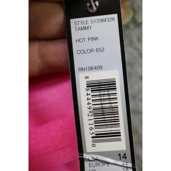 Tahari Arthur S. Levine Hot Pink Striped Tammy Dress-Size 14-New w/Tags - Picture 5 of 10